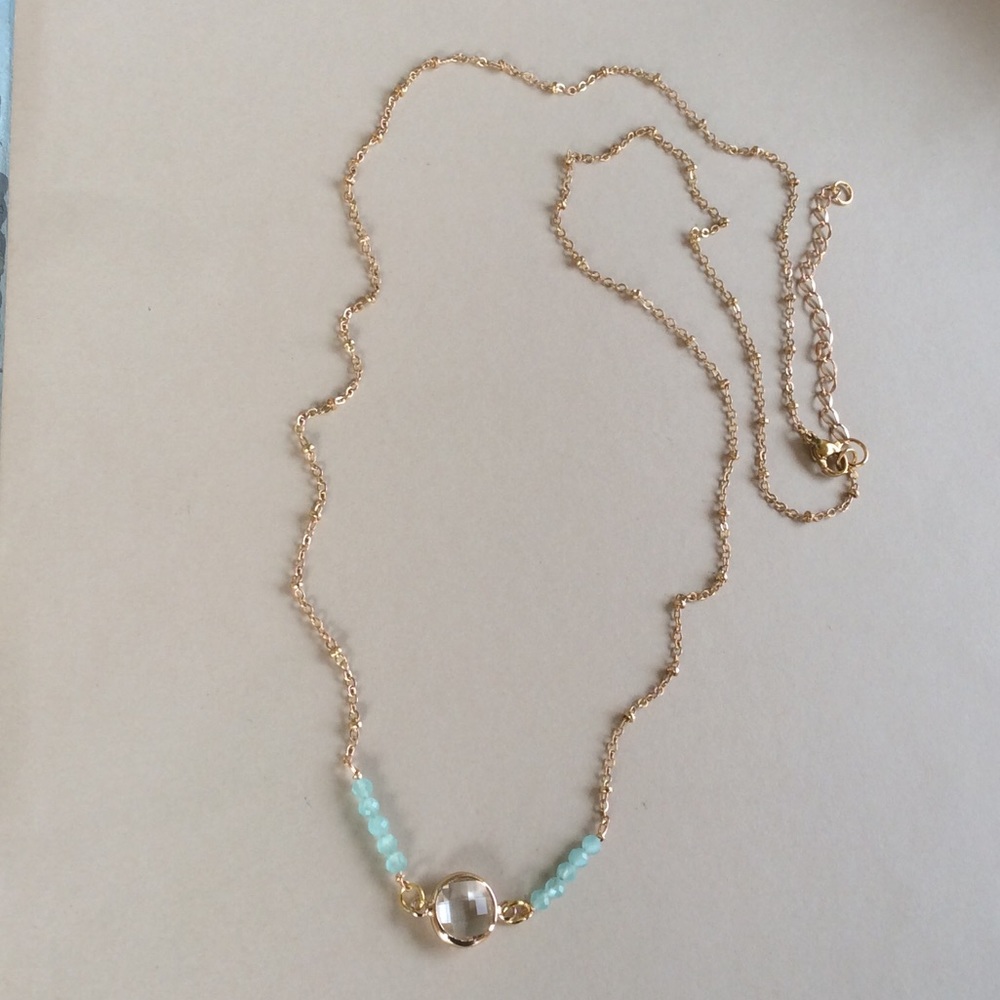 Sundance Charm aquamarine Gold Plated Necklace - Picture 12 of 12